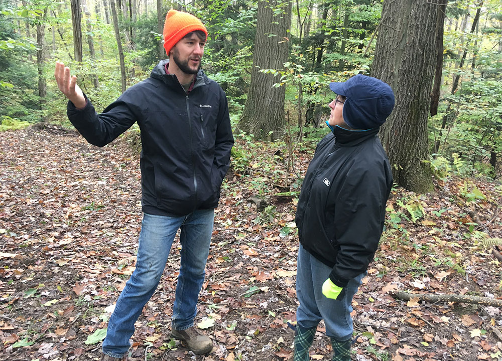 Forester Guy Dunkle with Dr. Jane Ewing Woods